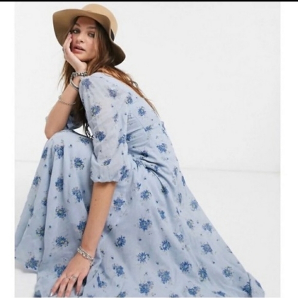Leftfree People Sea Glass Midi Dress 